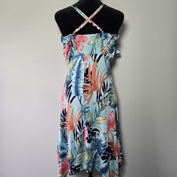 Venus Tropical Palm Tree Monstera Leaf Sun Dress XS - Picture 2 of 9